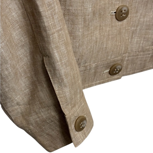 Just B Berek Western Formal Jacket Tan Size L 100% Linen Gold Sequins Beading - Picture 9 of 12